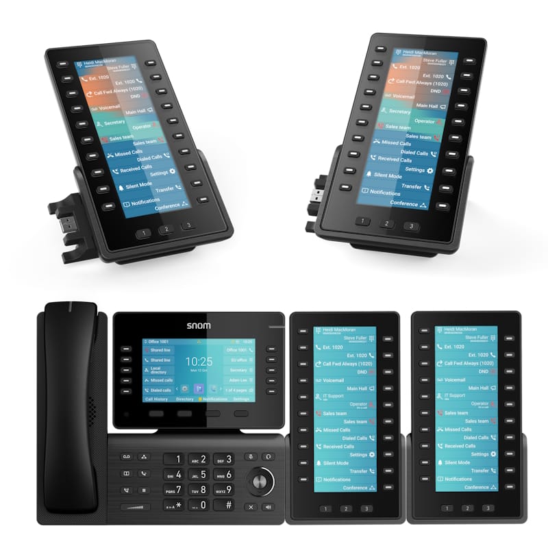 Seriekoppling 2 st Snom D8C expansionsmoduler.